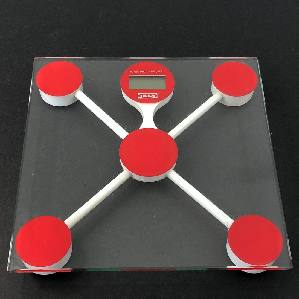 IKEA Red Digital Bathroom Scale Rare Model, 396 lb Capacity, Precise Measurement
