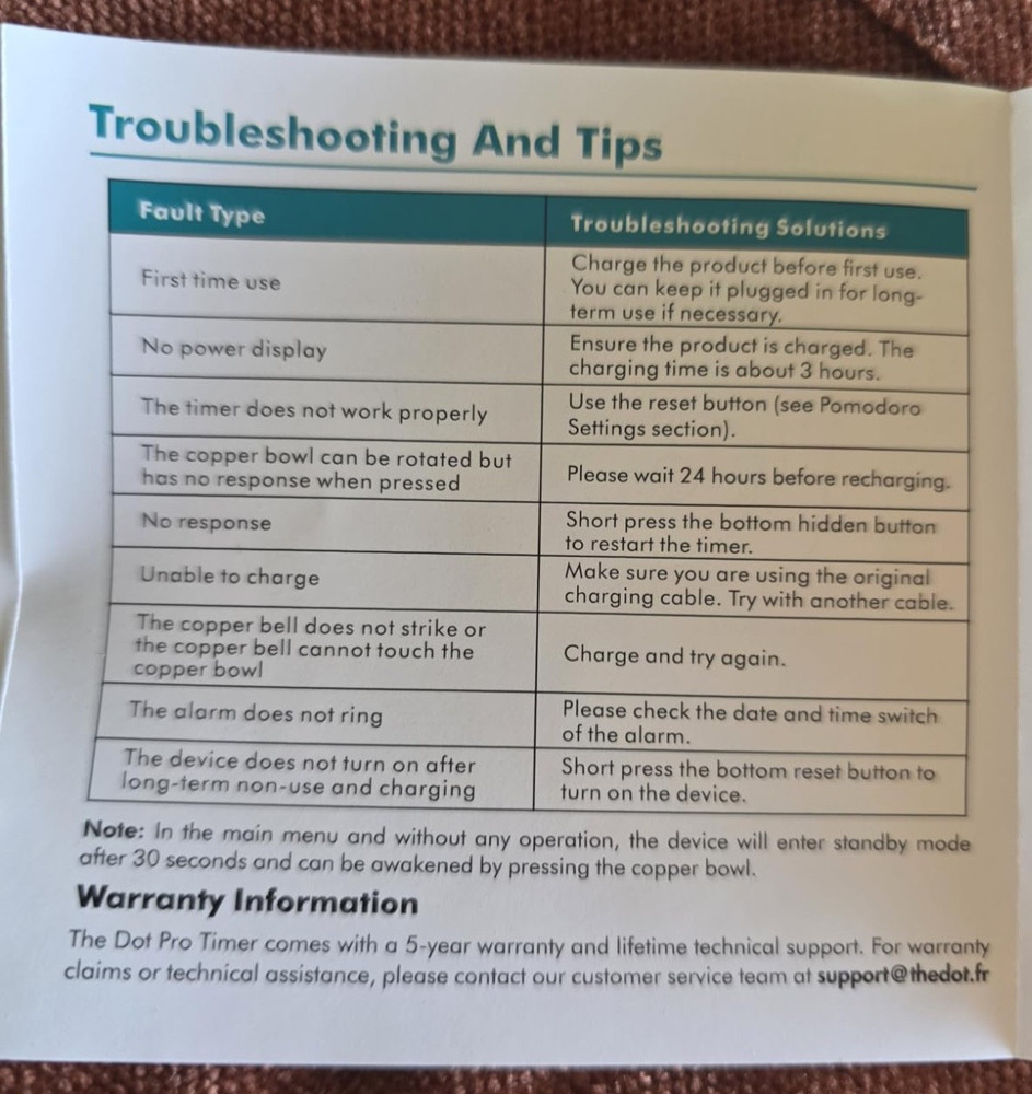 Pomodoro Timer - Genuine Walnut & Brass, for Productivity & Focus - Works