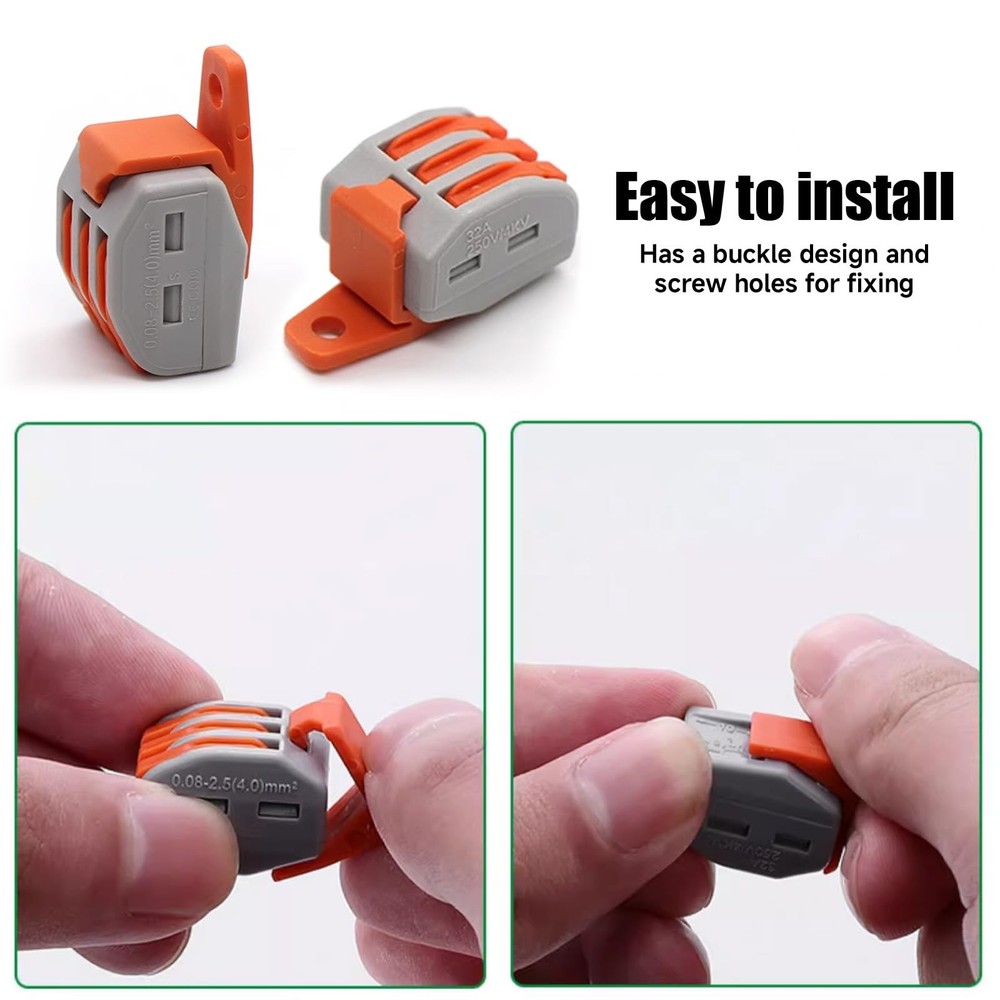 115PCS Lever Wire Nuts Compact Lever Wire Connectors Kit Electrical Wire Nuts...