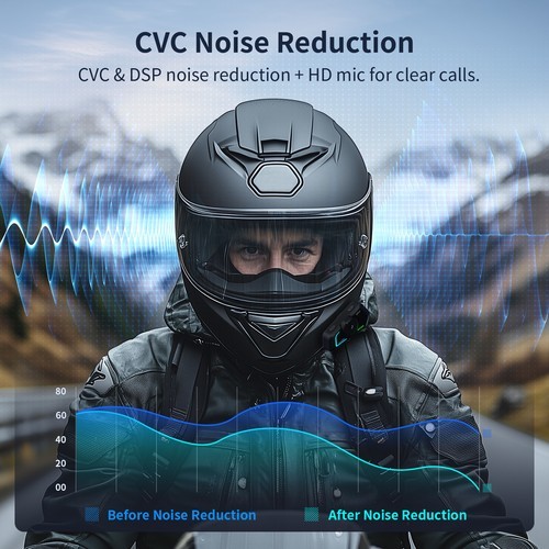 2x T1 Pro Motorcycle Bluetooth Headset Bluetooth for 6 Riders Group 2000m