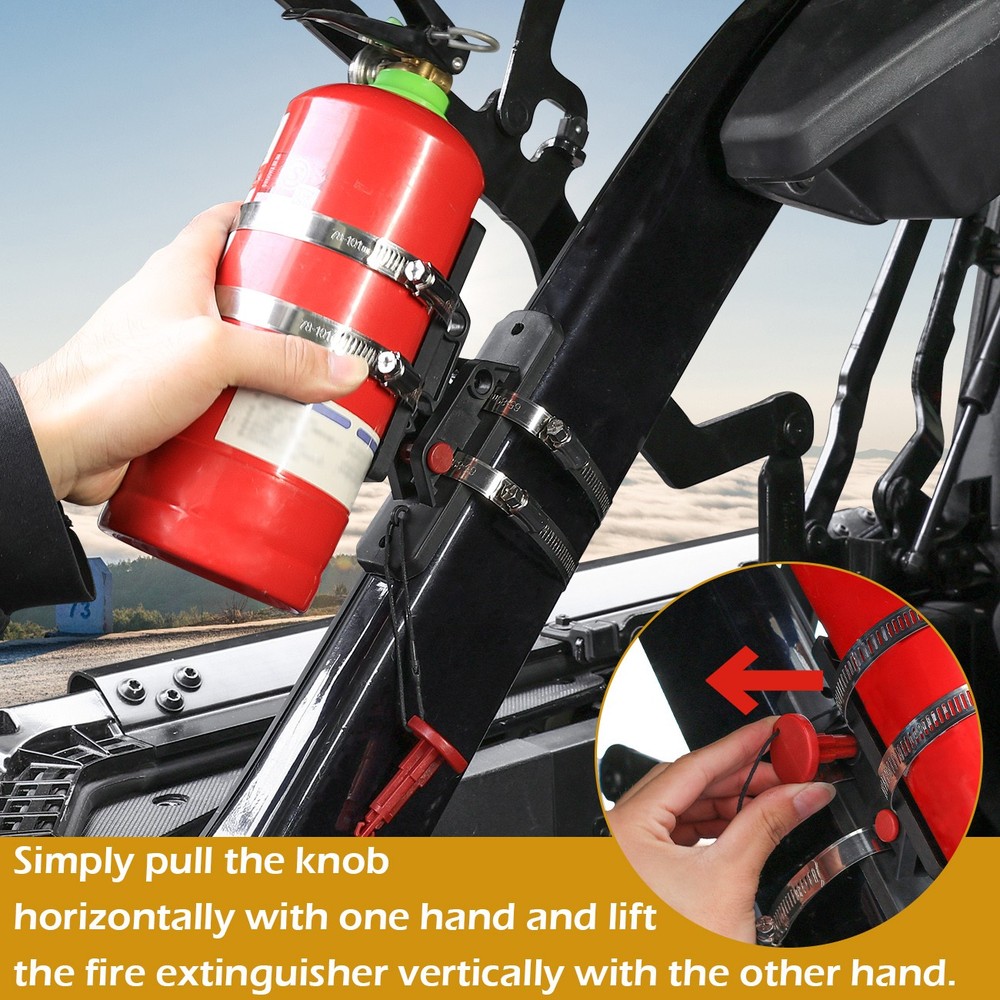 Black Quick Release Adjustable Roll Bar Fire Extinguisher Holder Mount For Jeep