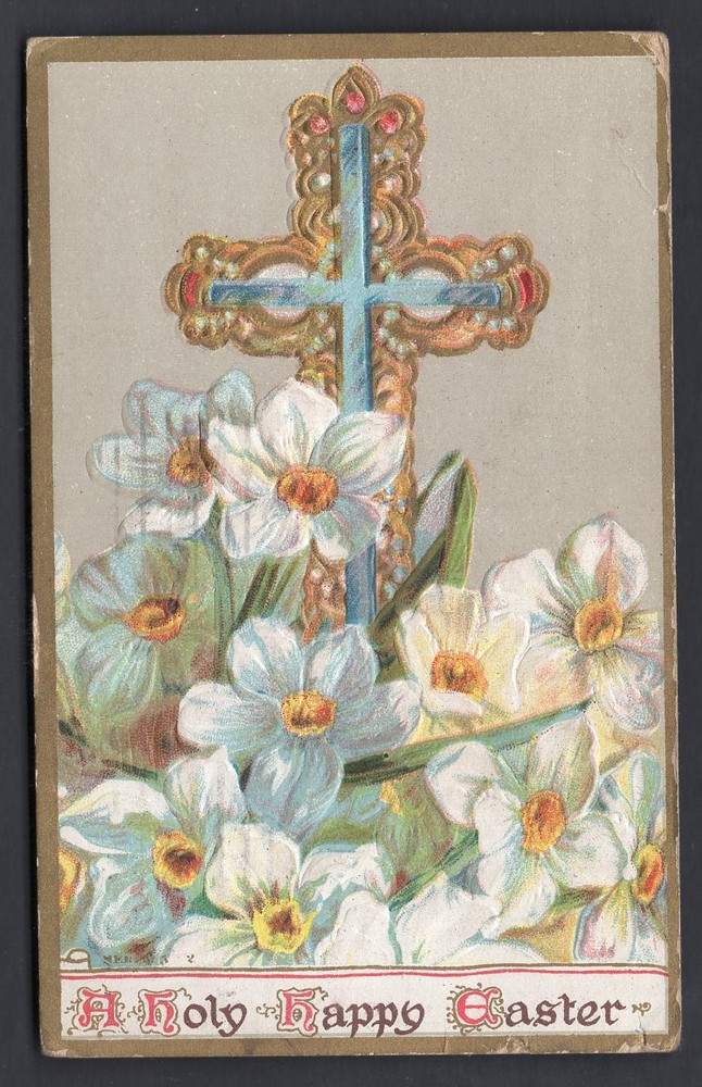CANADA Sweet Valley & Brooks Station Alberta 1910 Split Rings on Easter Postcard