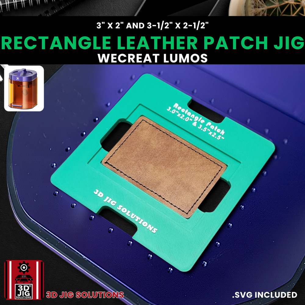 WeCreat Lumos Rectangle Leather Hat Patch Jig | Laser Engraving Template