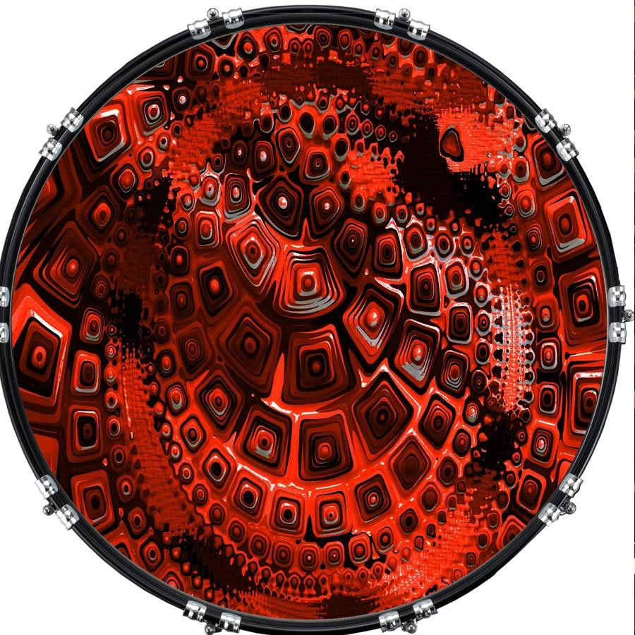 20" Custom Bass Kick Drum Front Head Graphical Graphic Pattern 3