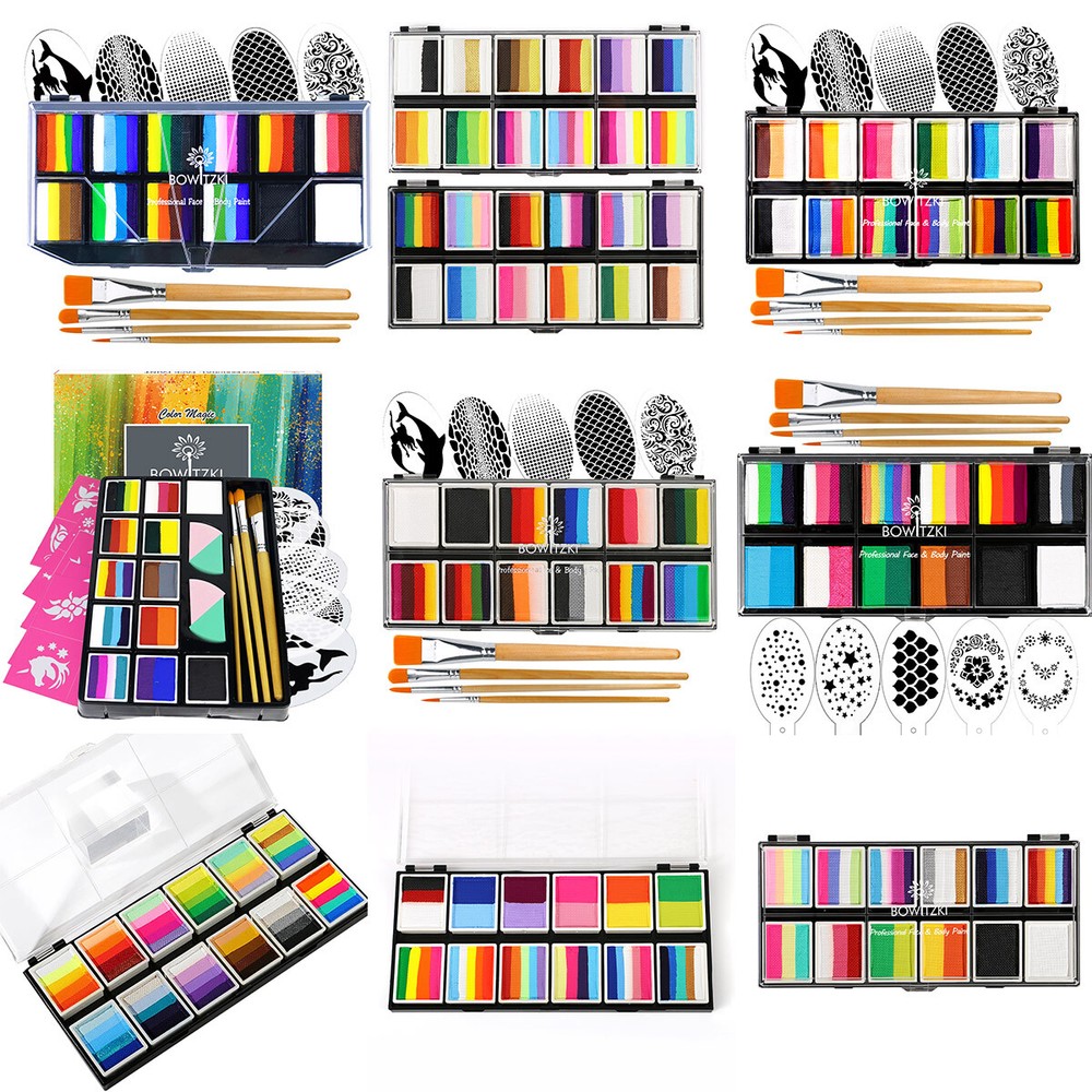 Bowitzki Professional One Stroke Face Paint Palette Many Design Easy Creation