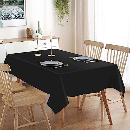 Black Plastic Tablecloth Disposable Table Covers Black Table 3 Pack A1 Black