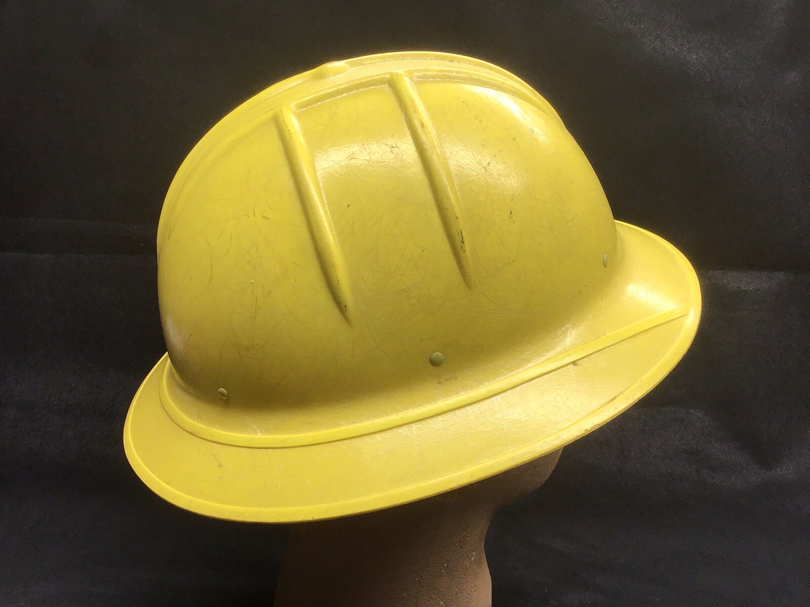 Vintage Jackson Hard Hat SH-1 Fiberglass Full Brim Safety Yellow 1950’s Cool 😎