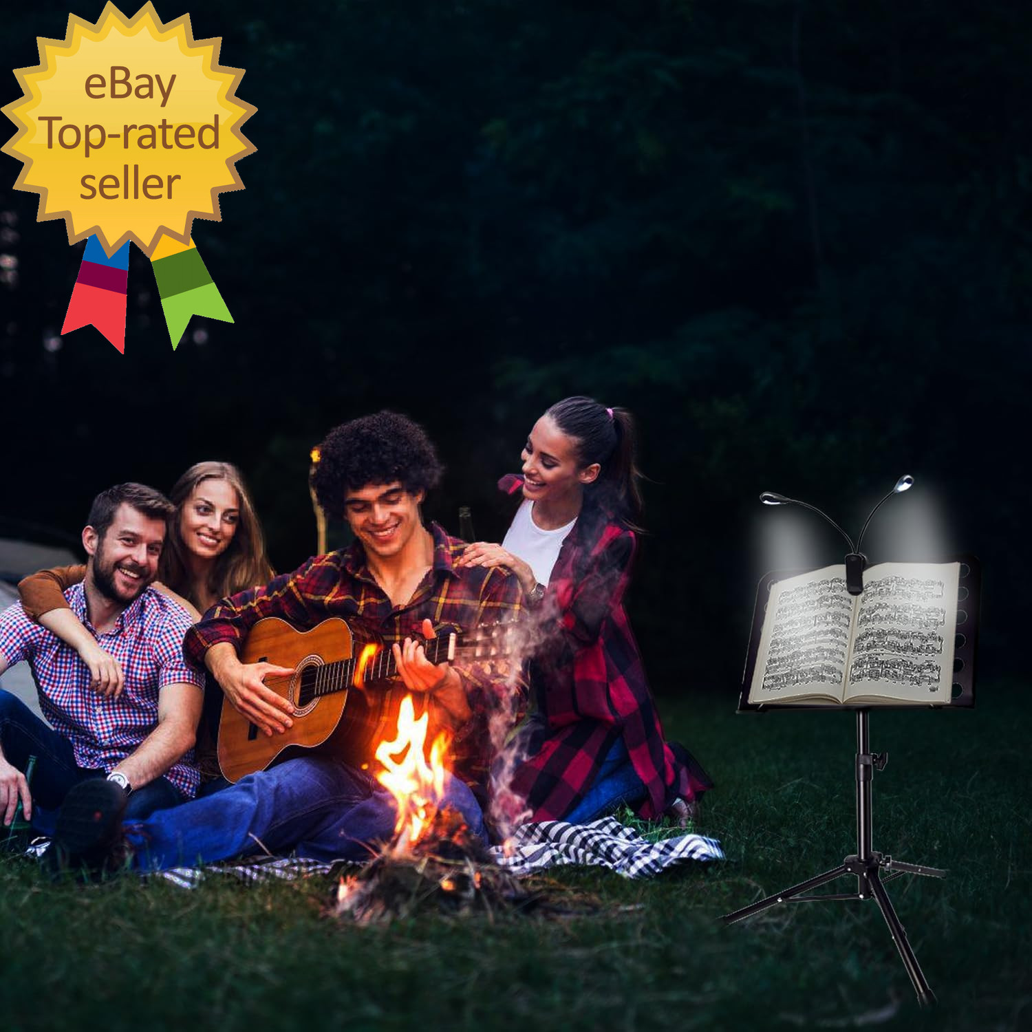 Sheet Music Stand with Light & Phone Holder 57" Music Stand for Sheet Music