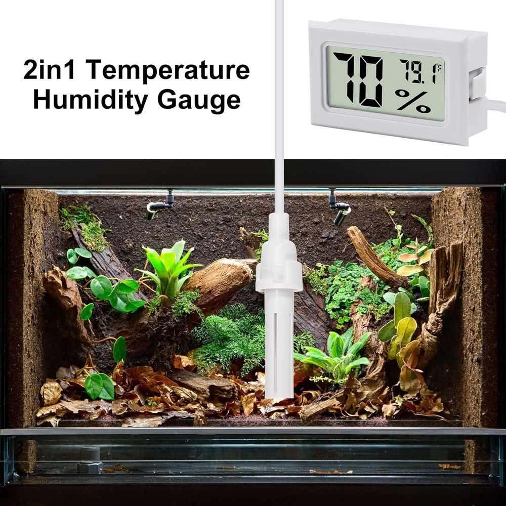 3Pcs Fahrenheit Thermometer Hygrometer Mini Digital with Probe Electronic Temper
