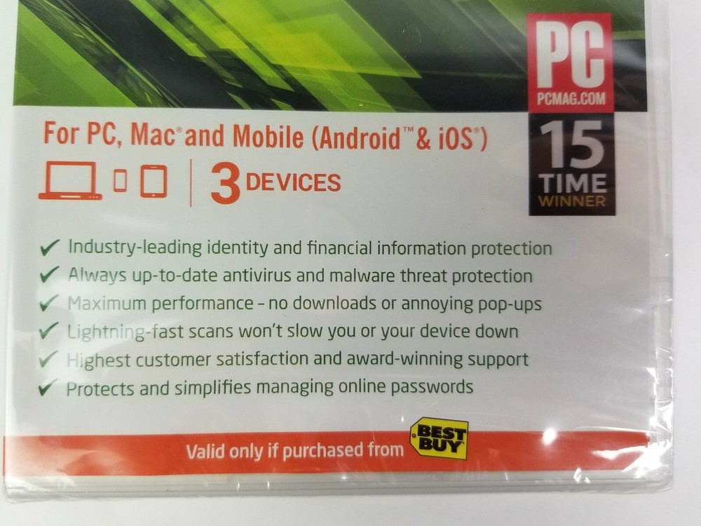 Webroot Secure Anywhere Internet Security Plus (3 Devices) Factory Sealed