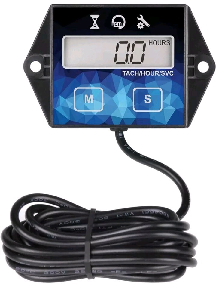 Small Engine Digital Tachometer Hour Meter Maintenance Reminder *No Manual*