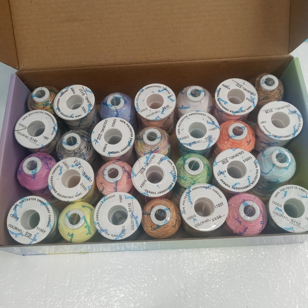 Simthreads 28 Variegated Colors Embroidery Machine Thread 1100 Yards Each