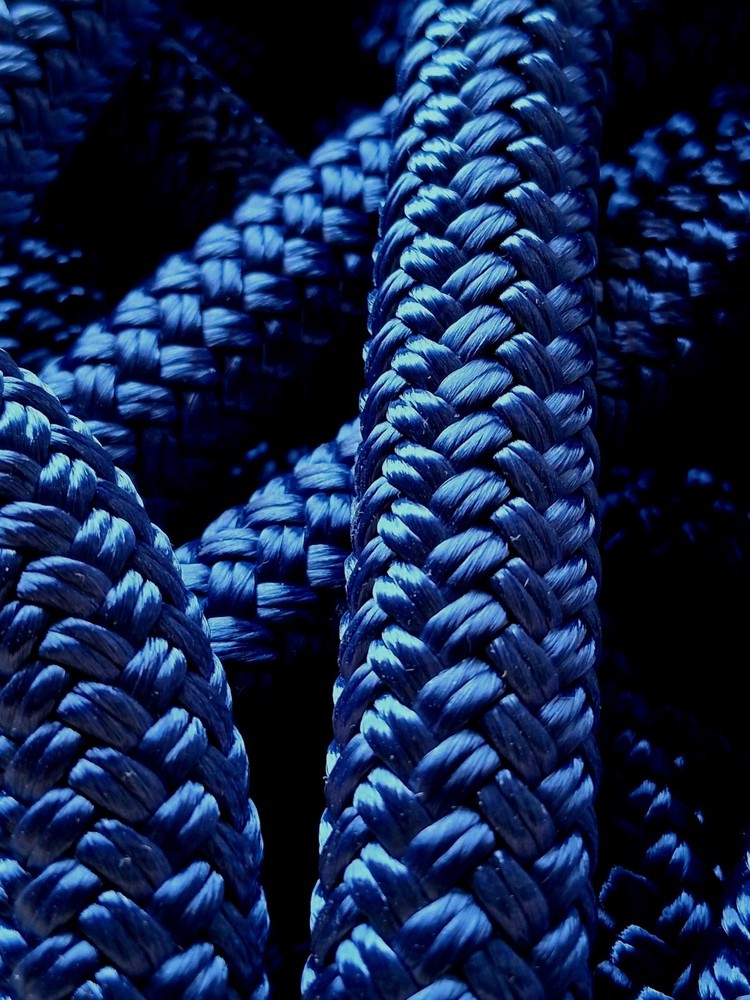 9/16 " x 100 ft. Double Braid-Yacht Braid Polyester Rope . Steel Blue