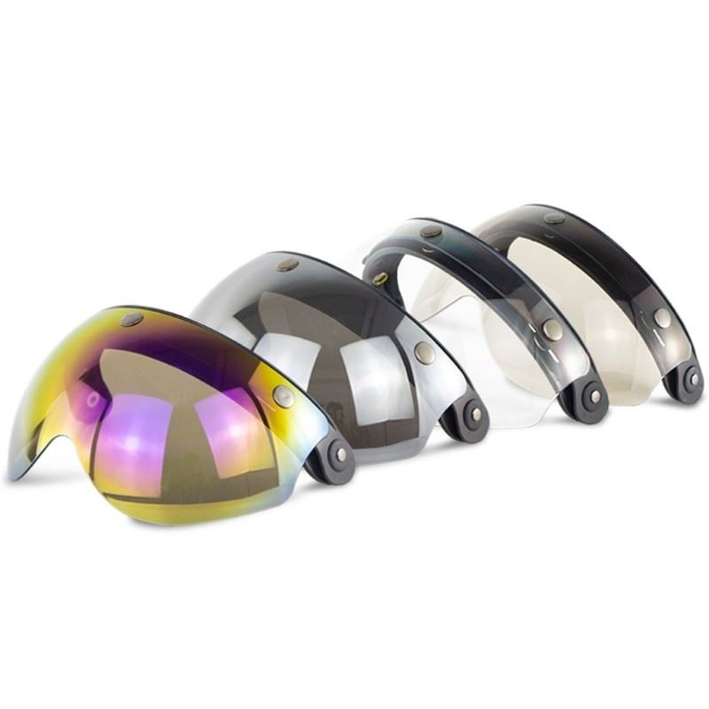 Windproof 3-Snap Visor Lens Shield for Motorcycle Helmets Flip Up Down Open Face