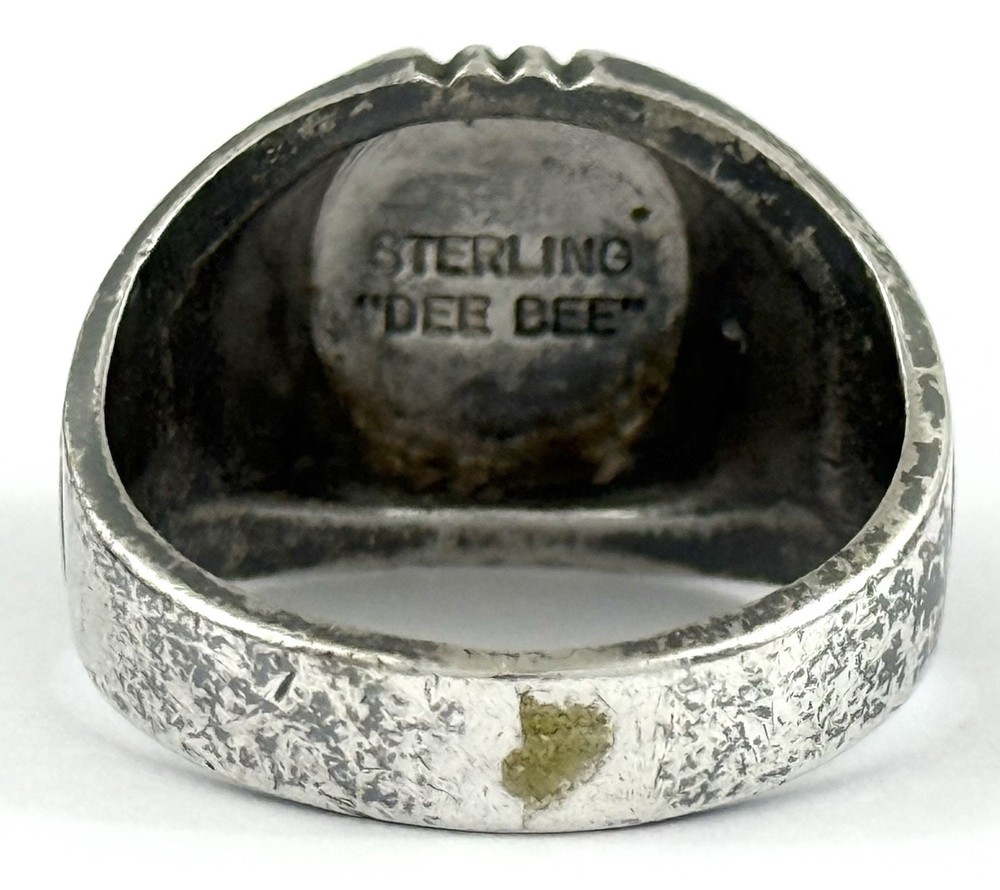 WWII Sterling Silver DEE BEE US ARMY Eagle SIGNET RING 12.3 Grams SZ 9.75