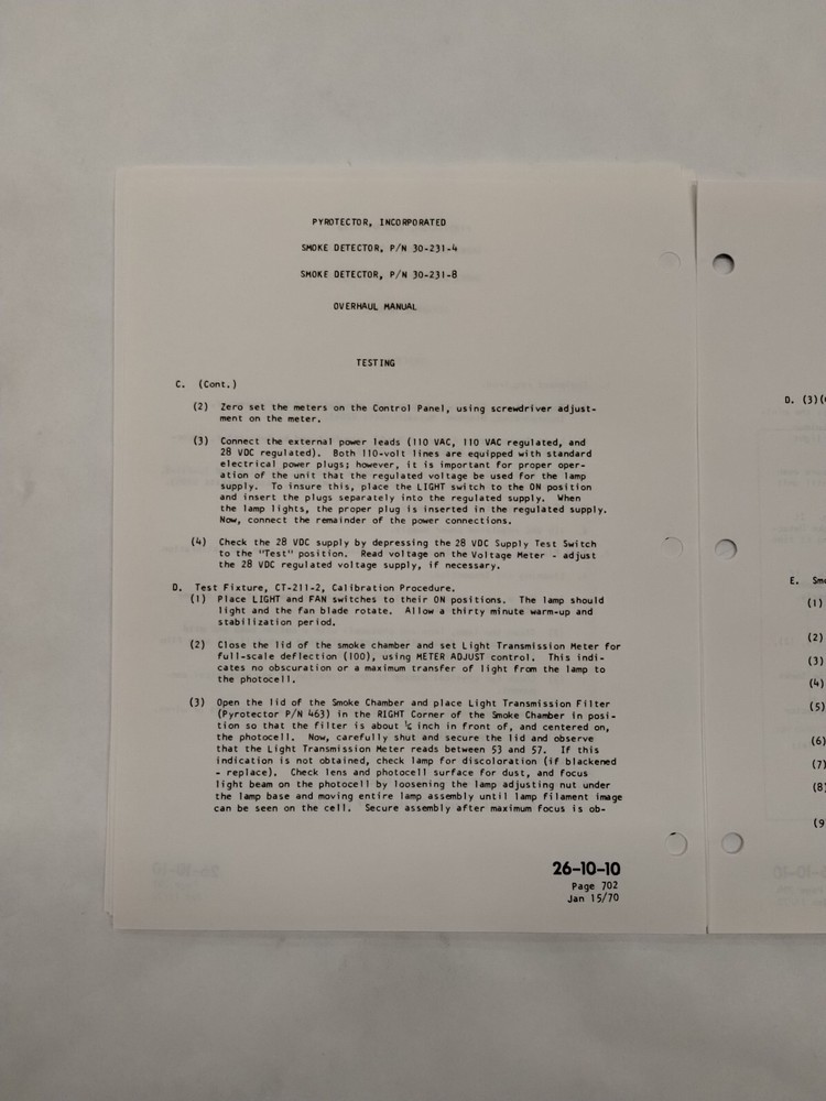 Pyrotector Incorporated Smoke Detector Overhaul Manual-Original