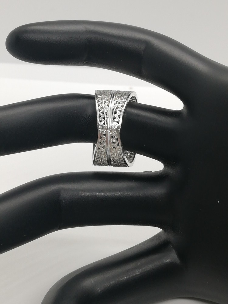 . 970 Solid Silver Women's Ring Size 6.5 Filigree New.