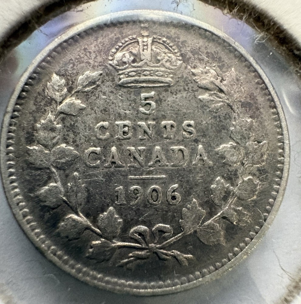 1906 Canada 5 Cents Silver - 0.925 silver