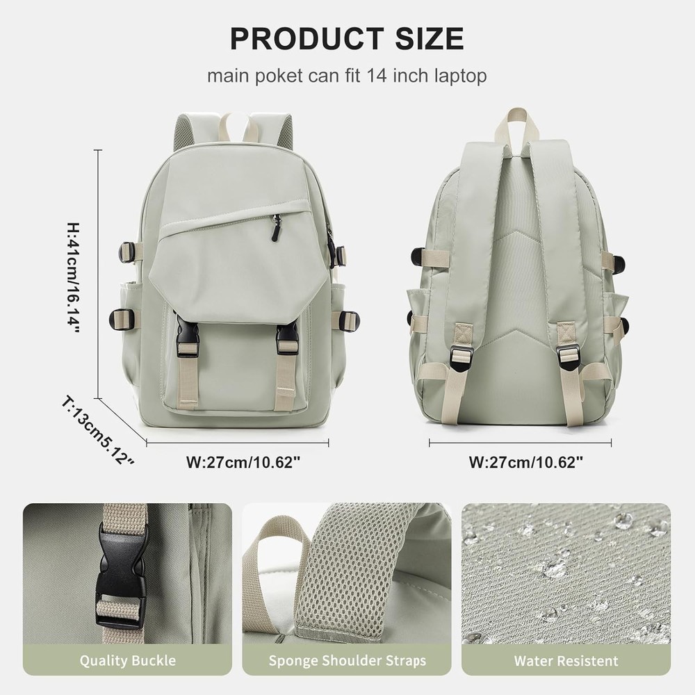 Compact 14-Inch Laptop Backpack with Multiple Pockets - Perfect for School