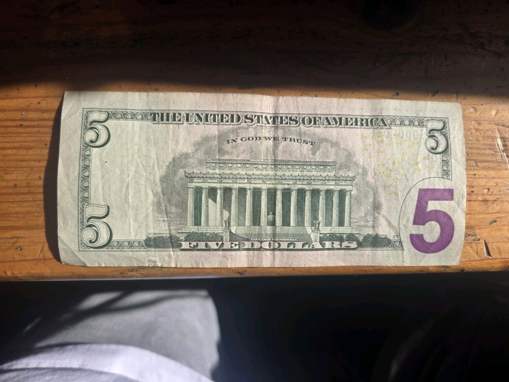 $5 bill triple threes double zeros Full House