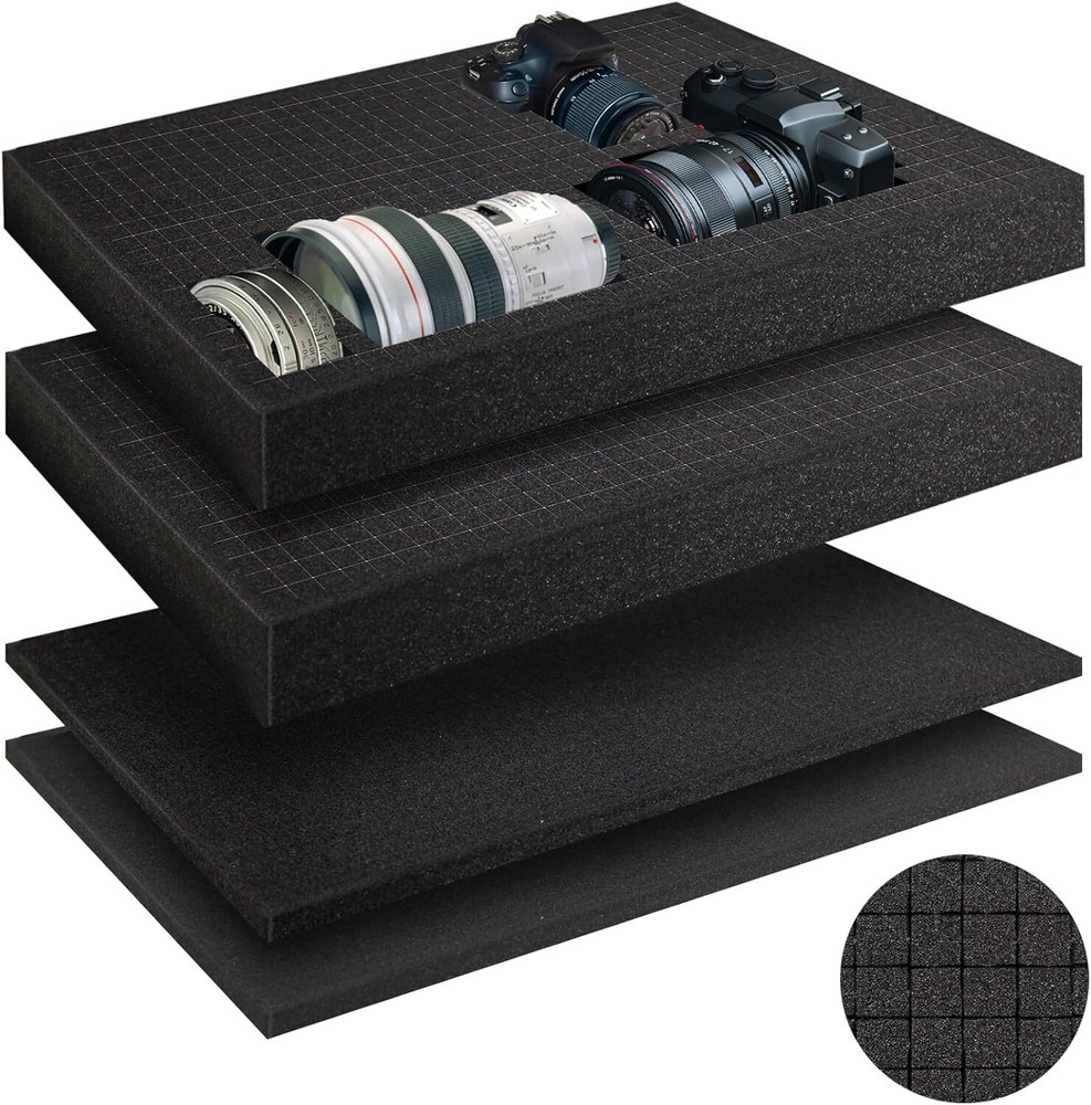 4 Pcs Foam Insert for Case, Pick Apart and Pluck Foam, Gun Case Foam Inserts