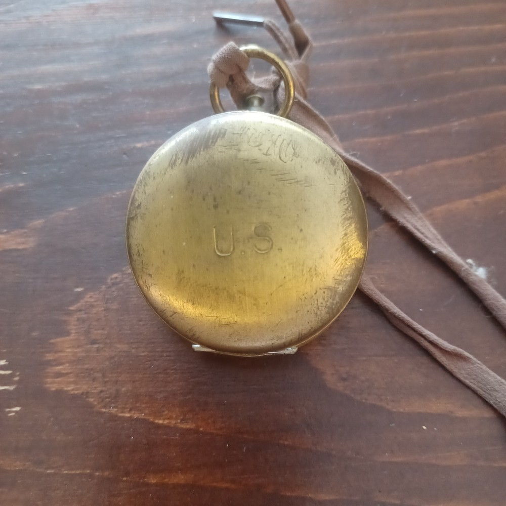 Vintage Brass WWII Pocket Compass