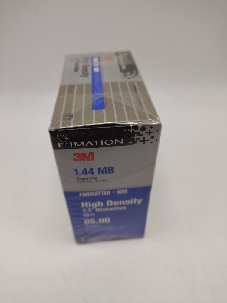 3M Imation 3.5" Diskettes 10 IBM Formatted DS HD Floppy Disk 1996 SEALED NOS