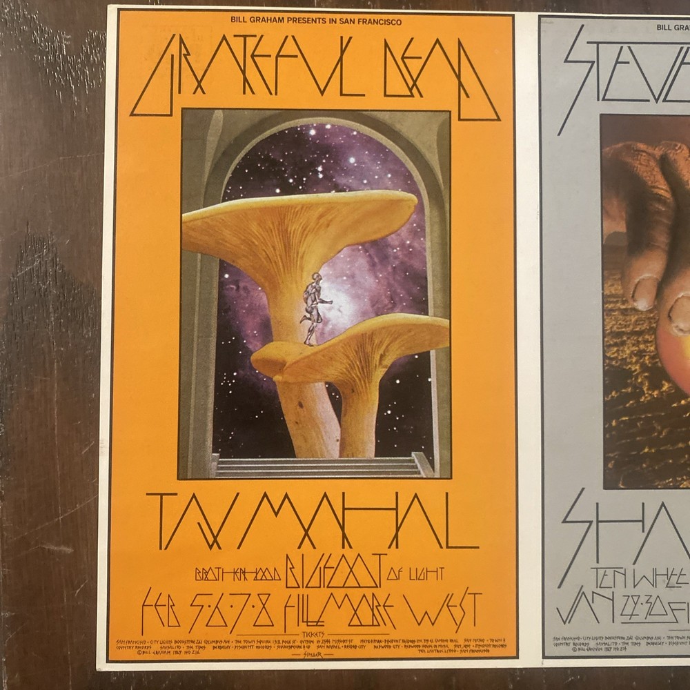 GRATEFUL DEAD STEVE MILLER FILLMORE Double Postcard Singer 1970 BG 214-216