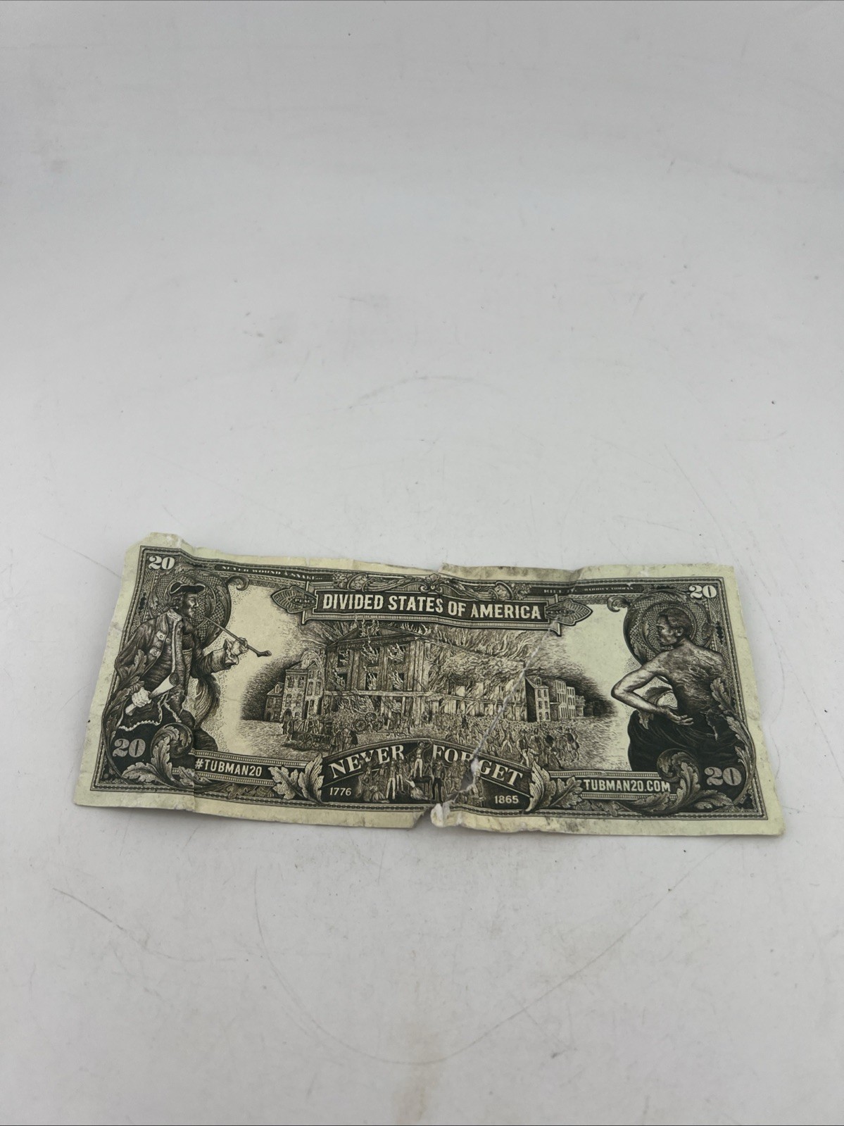 Harriet Tubman Divided States Of America Twenty like Dollar Bill Paper Note READ