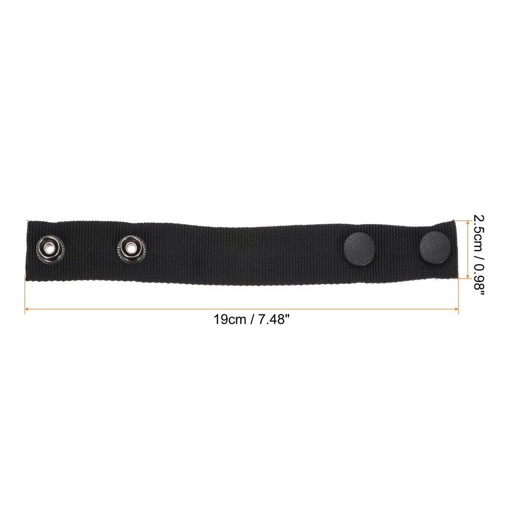 Belt Keeper 6Pack Nylon Webbing Loop with Double Snaps for 2-2¼" Belt Black