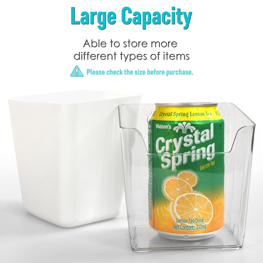 G.CORE Large Pegboard Cups Peg Board Storage Bin 6 Pack with Hooks, Clear