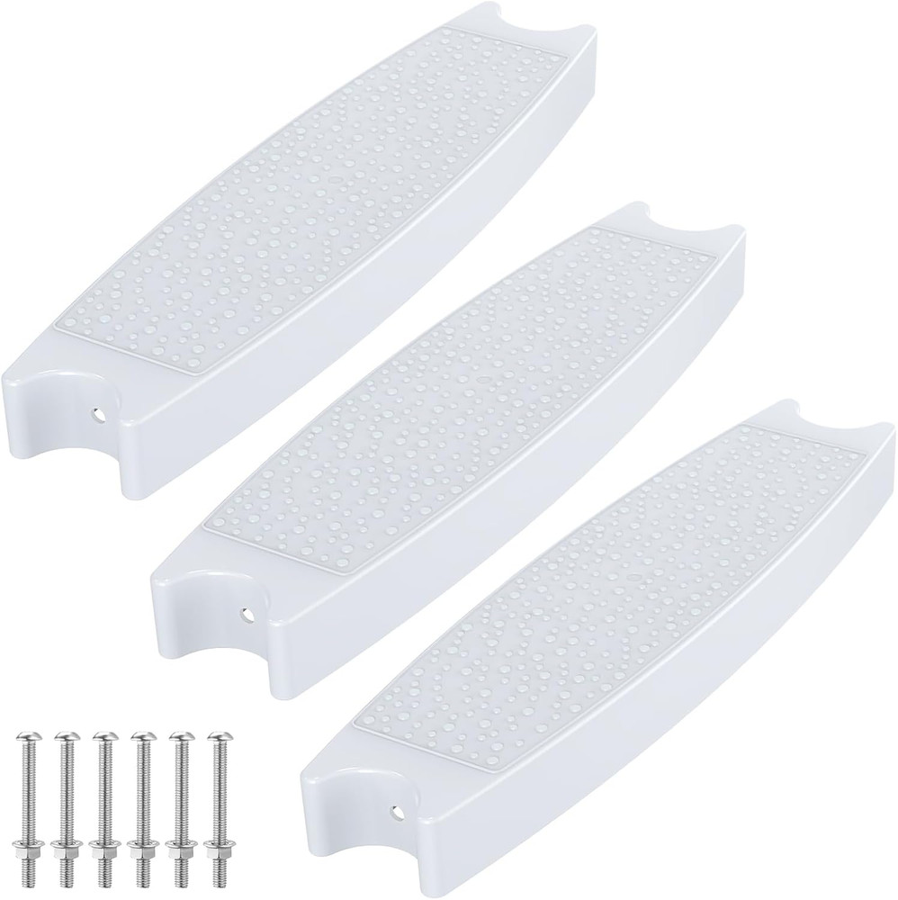 18" Universal Pool Ladder Steps (3-Pack) - Heavy-Duty Molded Plastic Replacement