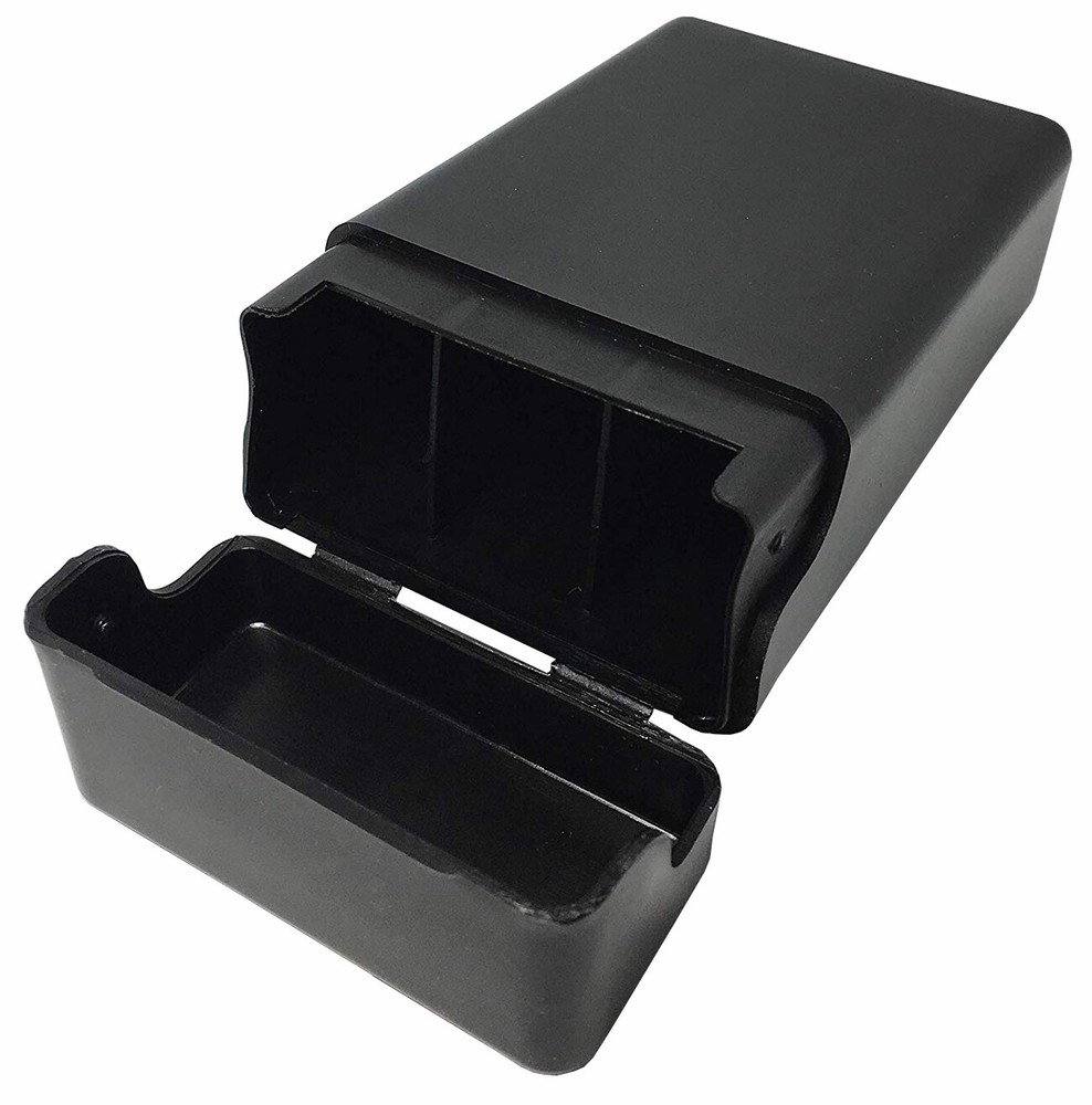 12 Pack Black Flip Top Hinged Lid Sectioned Cigarette Case for King Size 2606