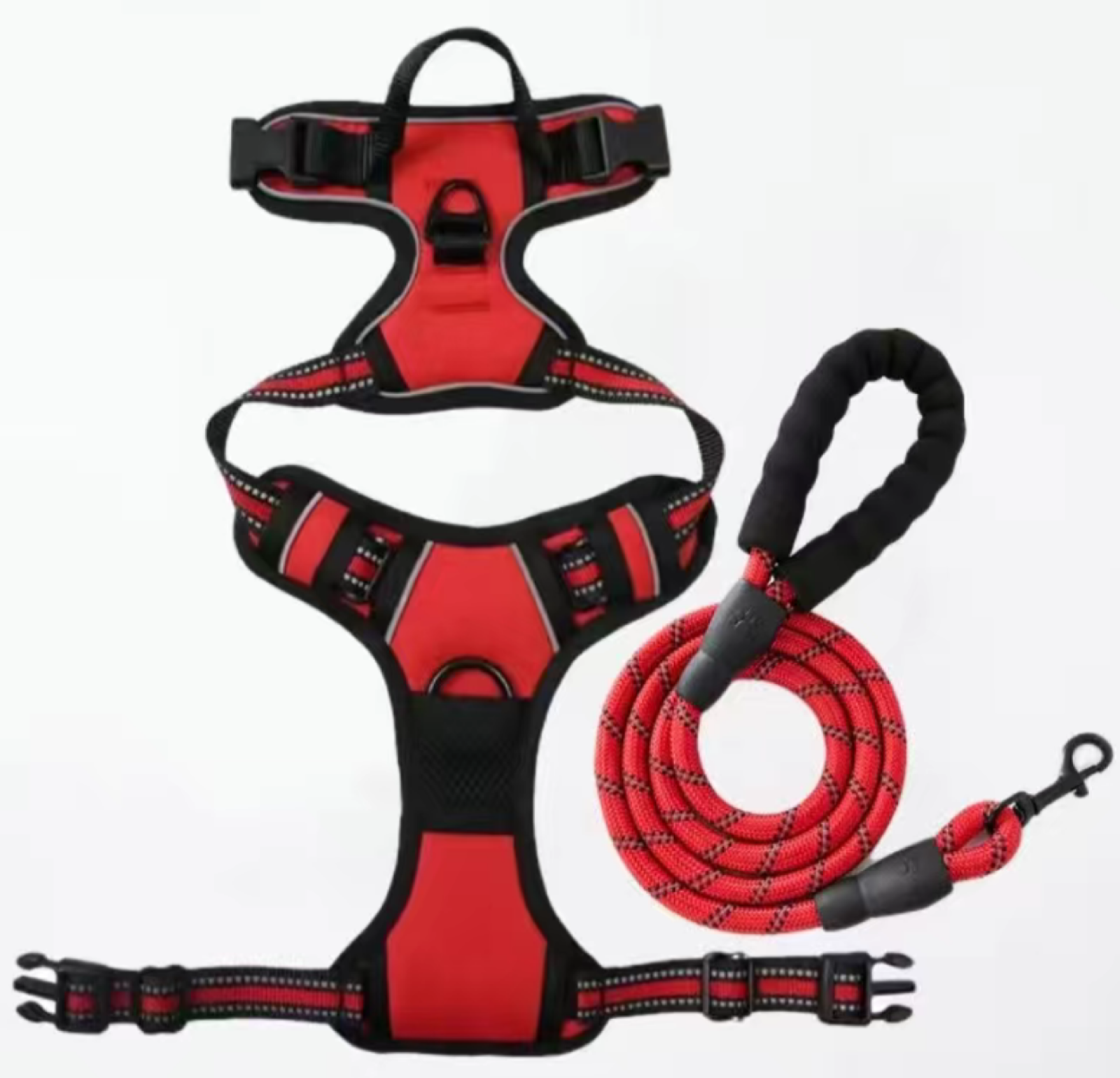 Dog Harness & Training Leash No Pull Control Adjustable Large Handle Heavy Duty