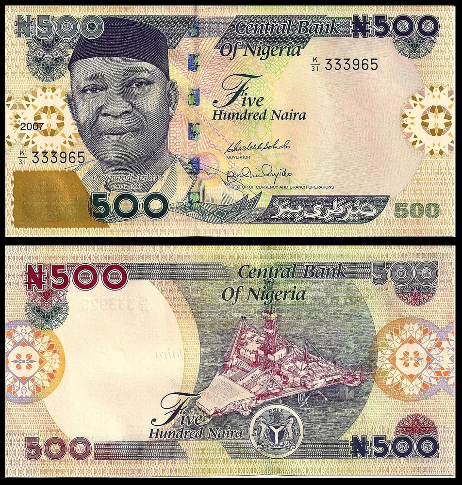 NIGERIA 500 NAIRA 2007 P 30 UNC