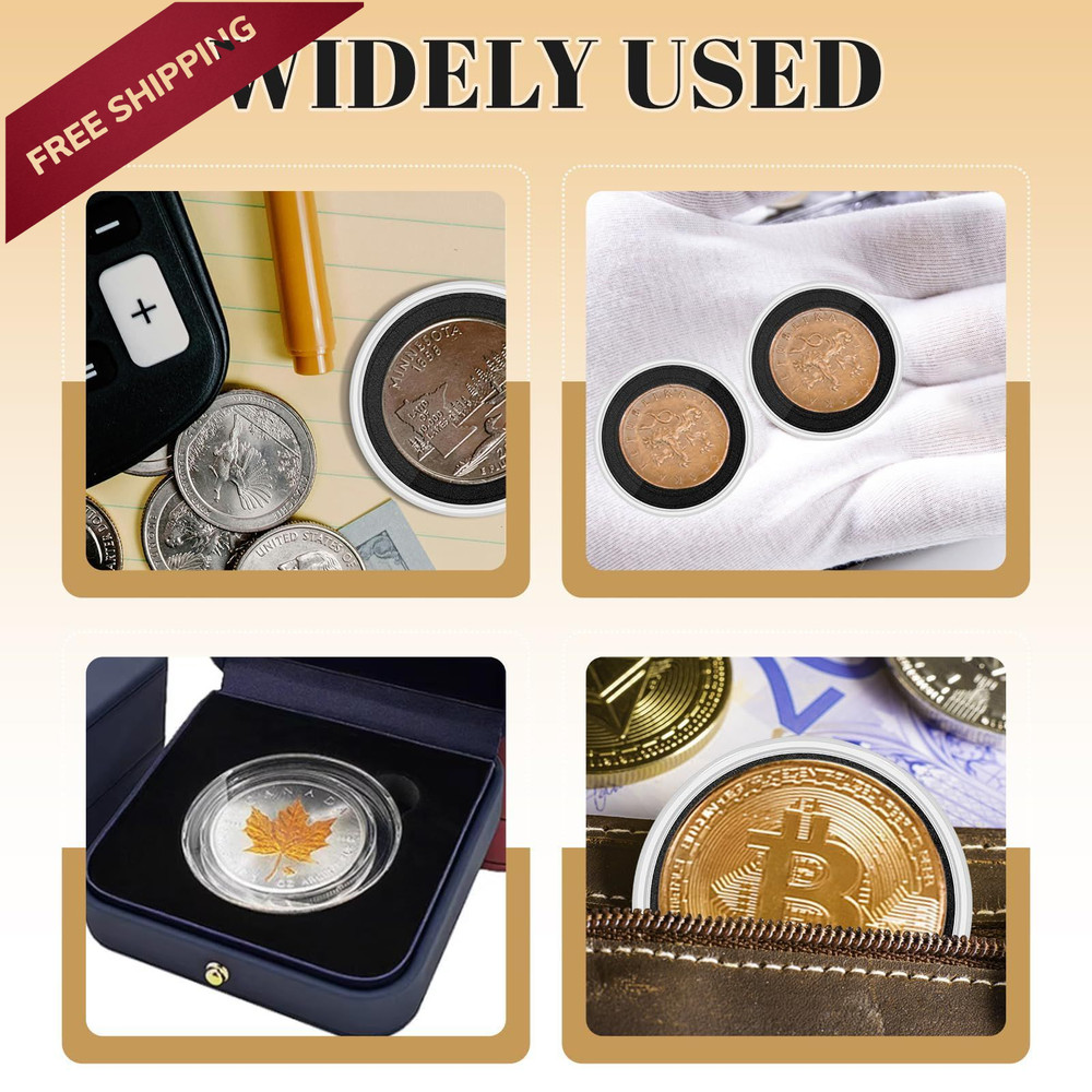 Fansunta 120 Pcs Silver Dollar Coin Holders, Clear Round Plastic Cases...
