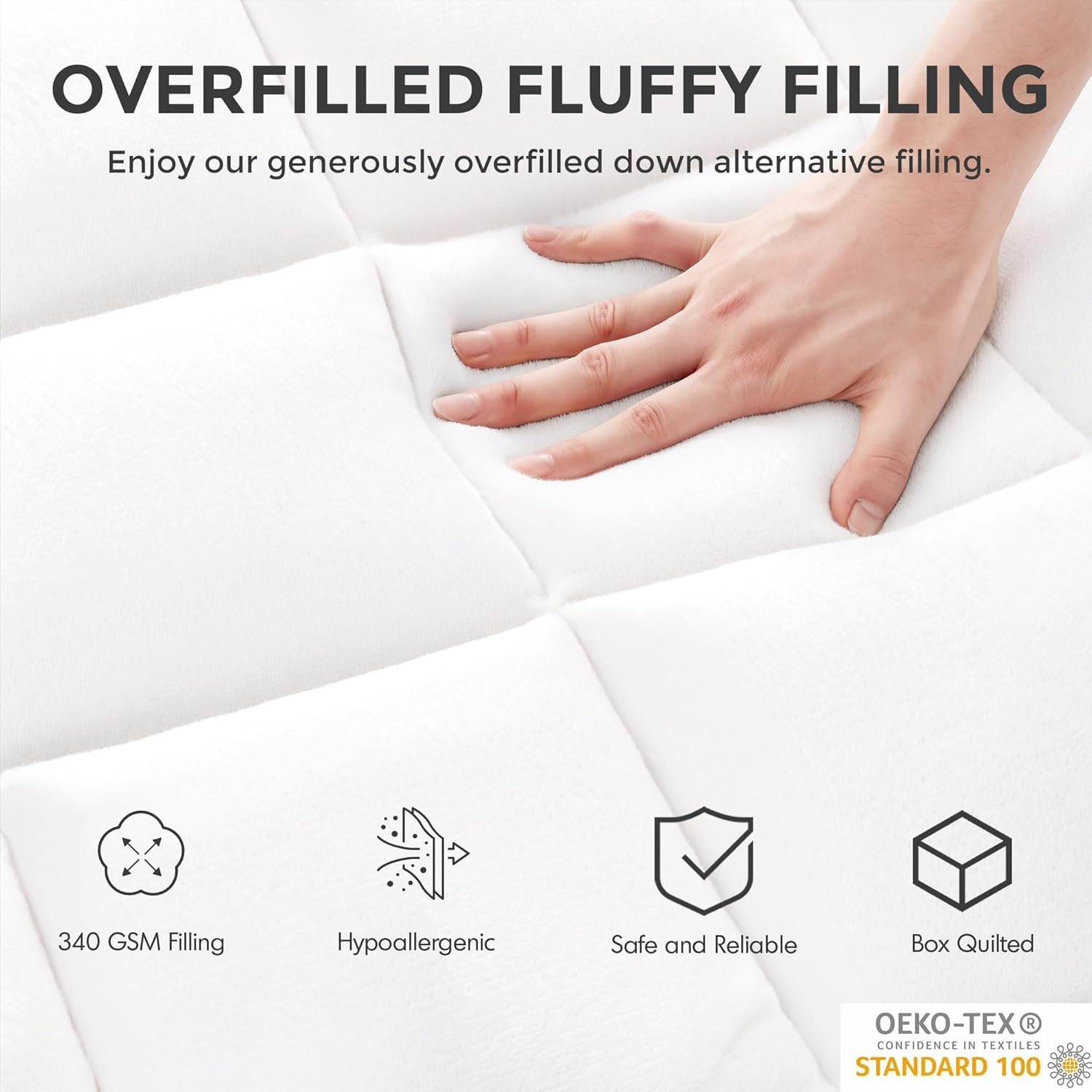 Extra Deep 4" Ultra-Fluffy Queen Mattress Topper – Soft Pillow Top for Back Pain