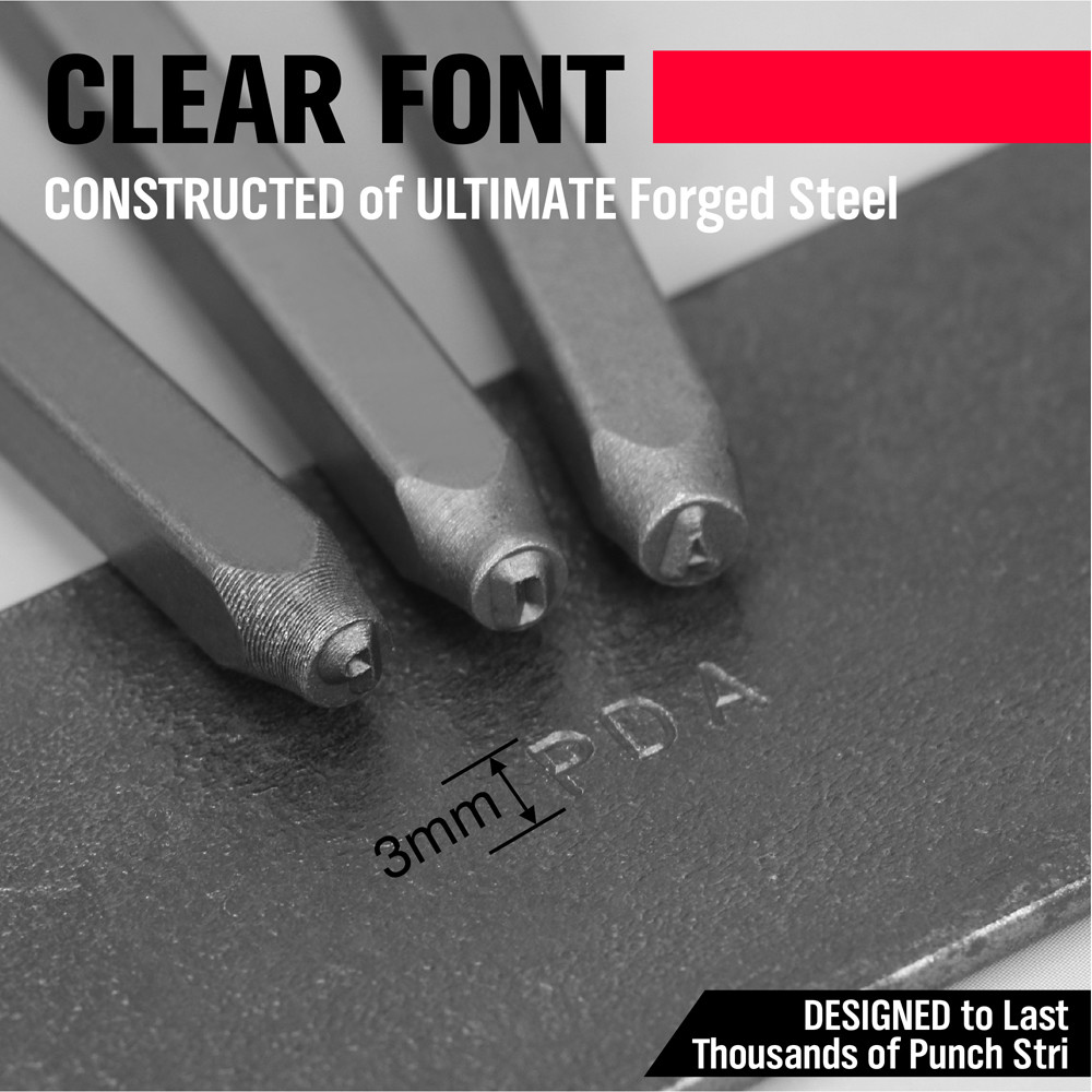 37 pc 1/8 in Steel Metal Punch Letter & Number Stamp Kit Set