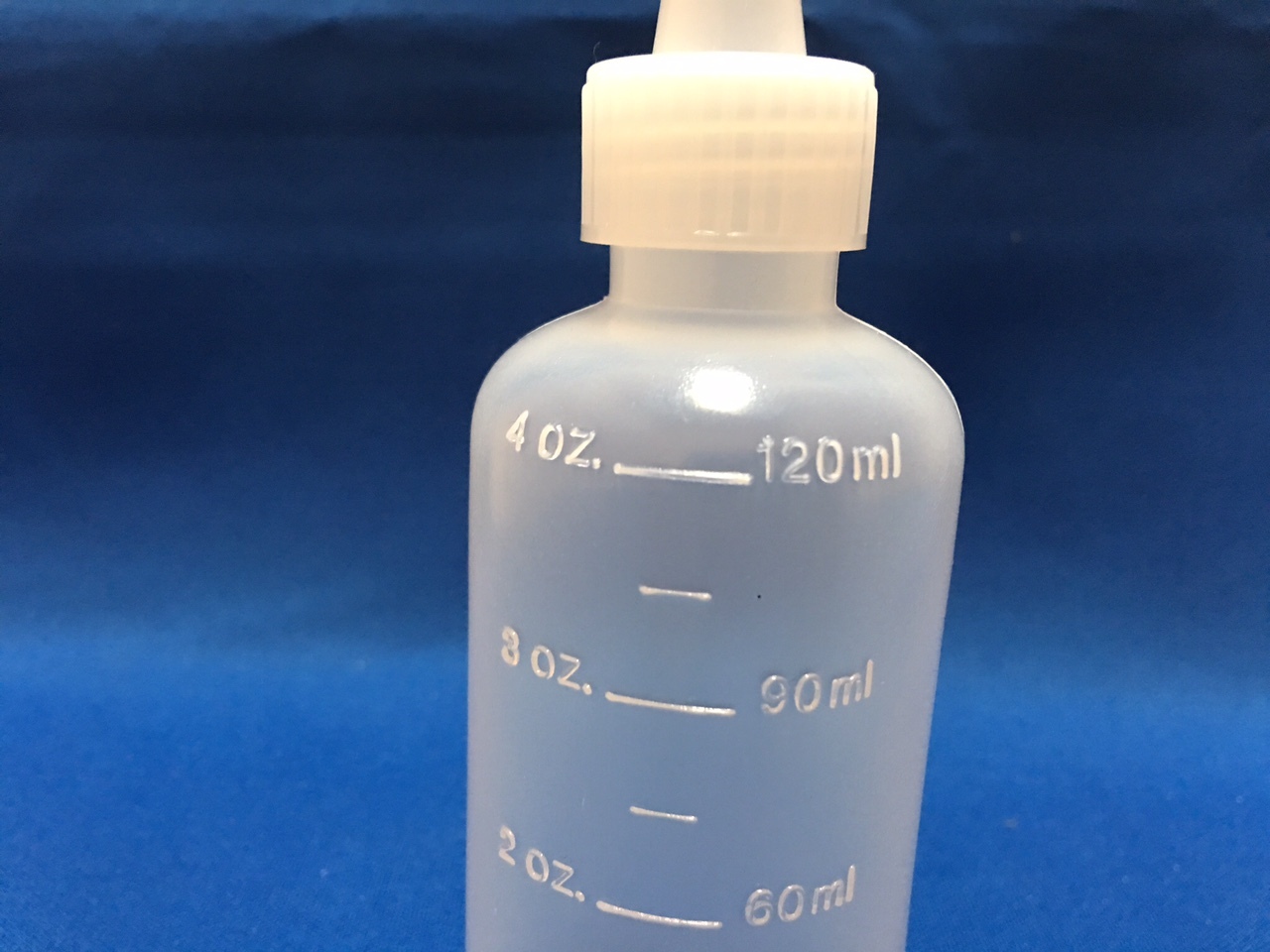 5 pack of 4oz (120mL) Plastic Boston Round Squeeze Bottles + Yorker Caps LDPE