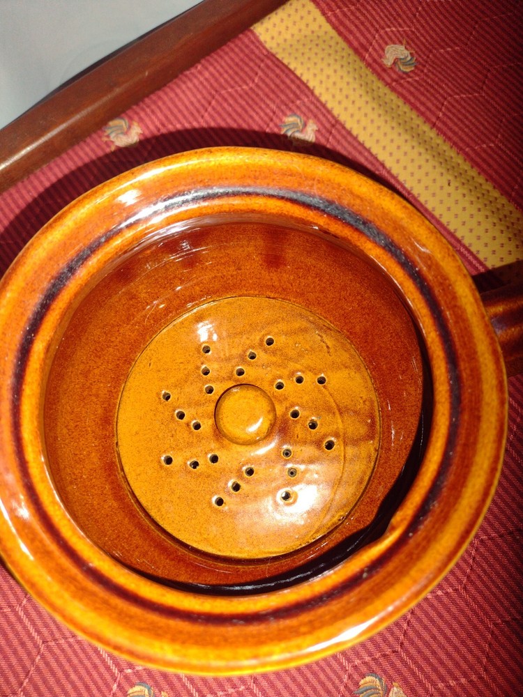 USA Stoneware Brown Dripolator (Missing Teapot Part)