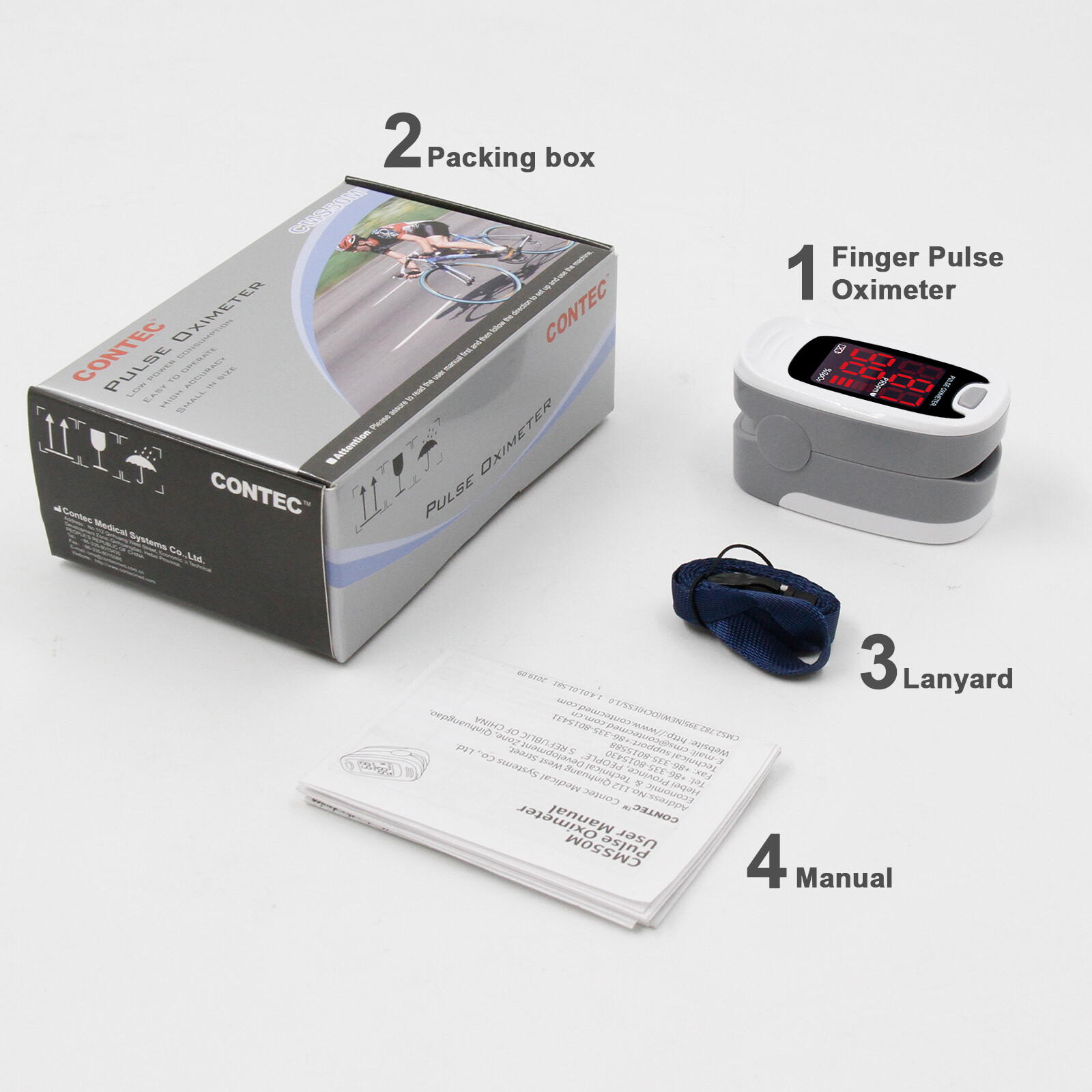FDA CE Finger Pulse Oximeter Blood Oxygen Saturation Heart Rate SpO2 Monitor USA