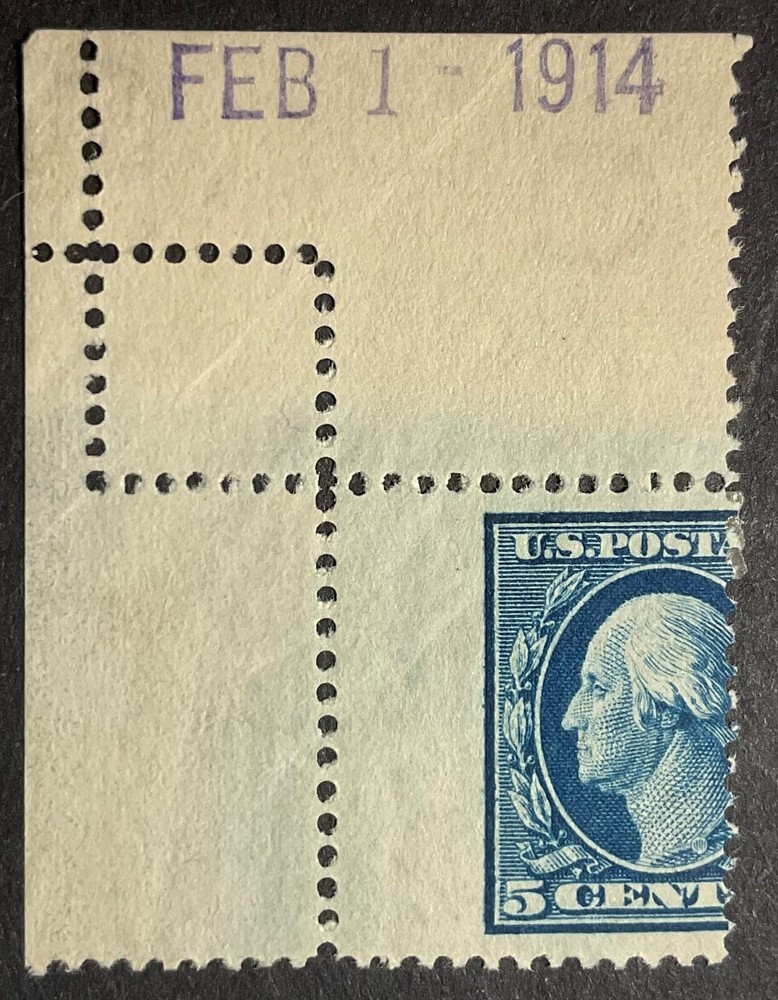 #378 Fold Over Perf Freak Stamp, Mint OG, hinged