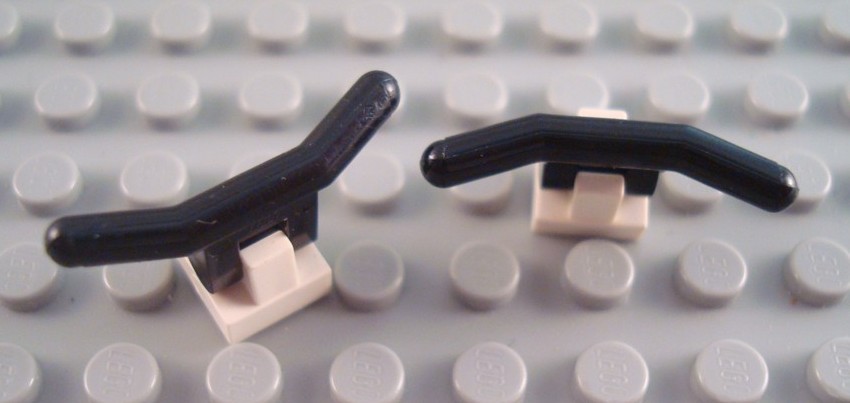 LEGO Black Handlebars with White Base