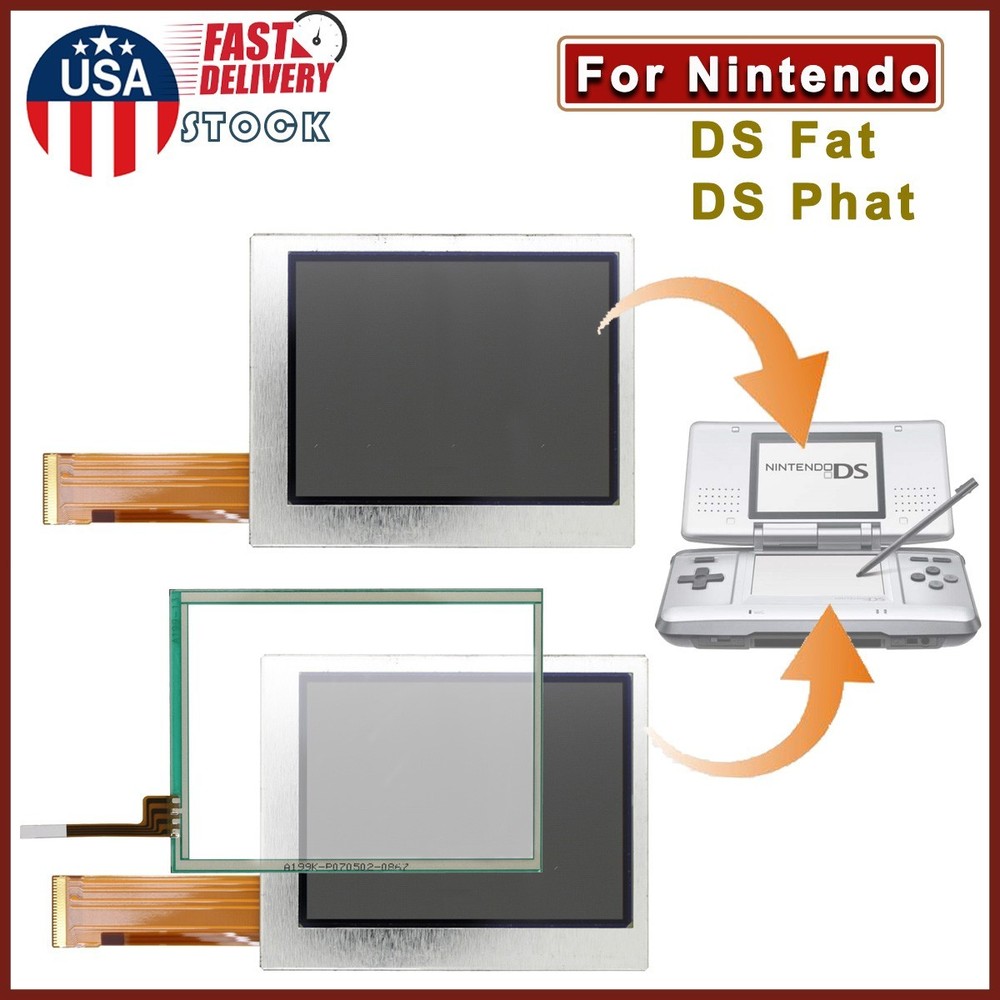NDS Digitizer LCD Display Touch Screen Replacement For Nintendo DS Phat / DS Fat