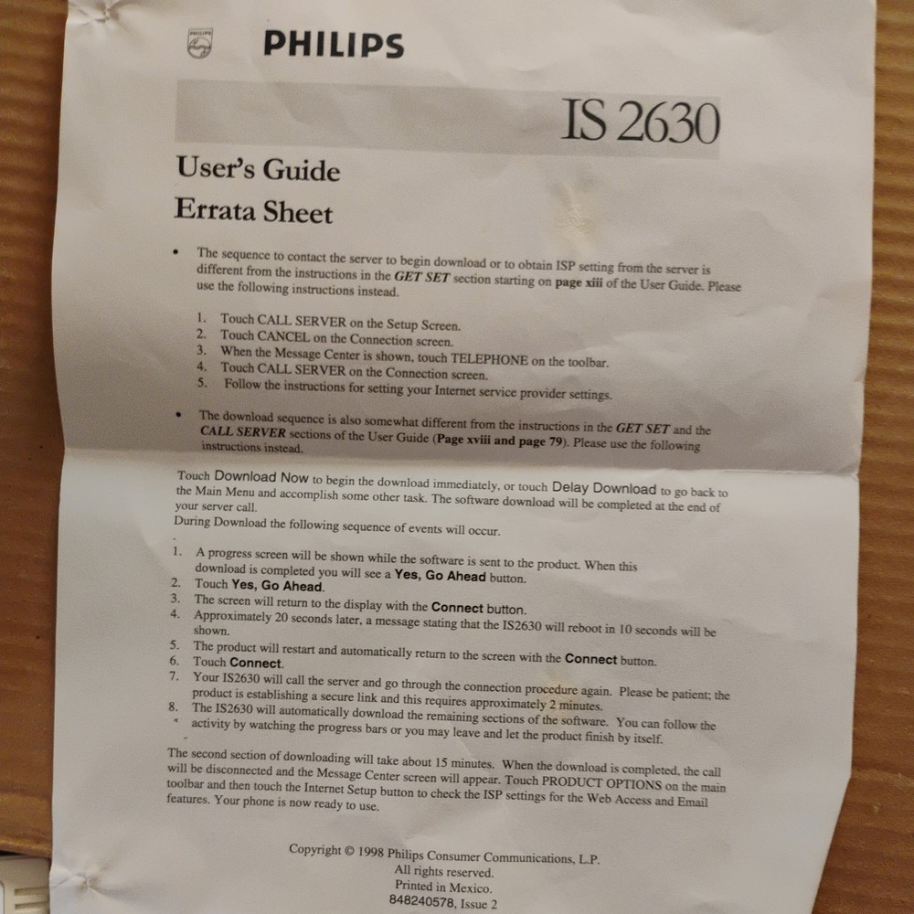 Phillips IS2630 Touch Screen Phone