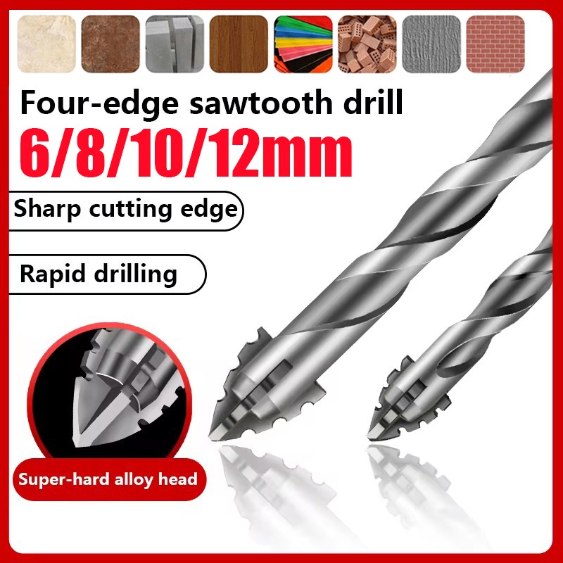 4X Eccentric Drill Bit Set Four-Flute Sawtooth Eccentric Drill Bit High Hardness