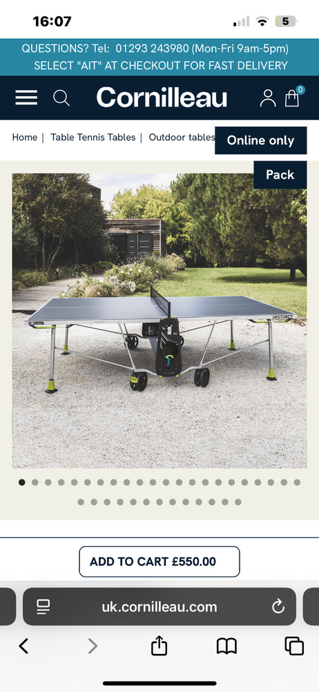 Cornilleau Instinct outdoor table tennis
