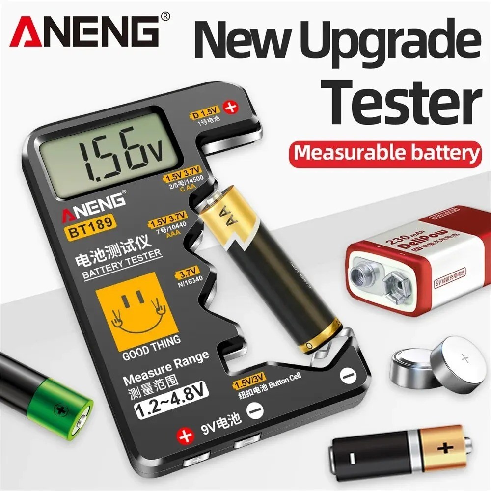 Universal LCD Battery Tester 9V N D C AA AAA Button Cell Detector DIY Gift