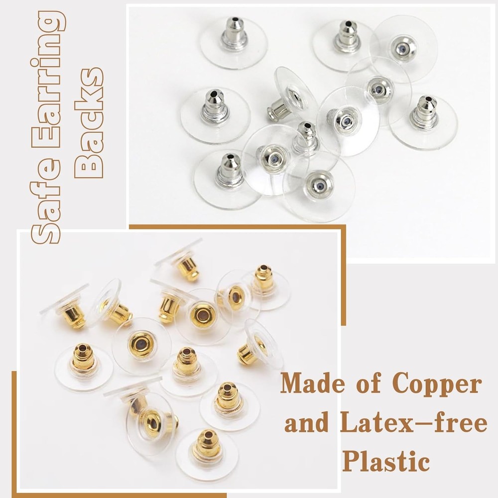 Earring Backs, Safety Back Stopper Clutch Ear Locking Gold,Silver