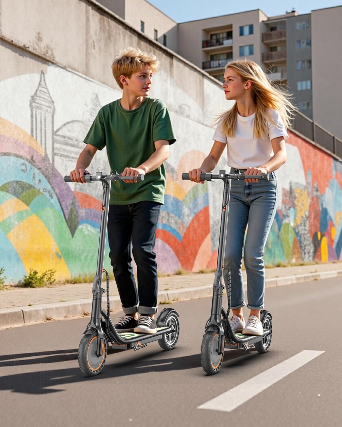 Sigravy electric adult scooter 350W 19MPH E Scooter with app 8.5" Solid Tires